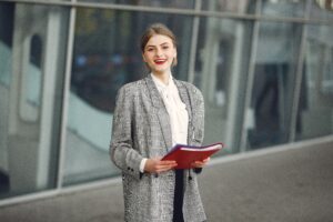 women with book